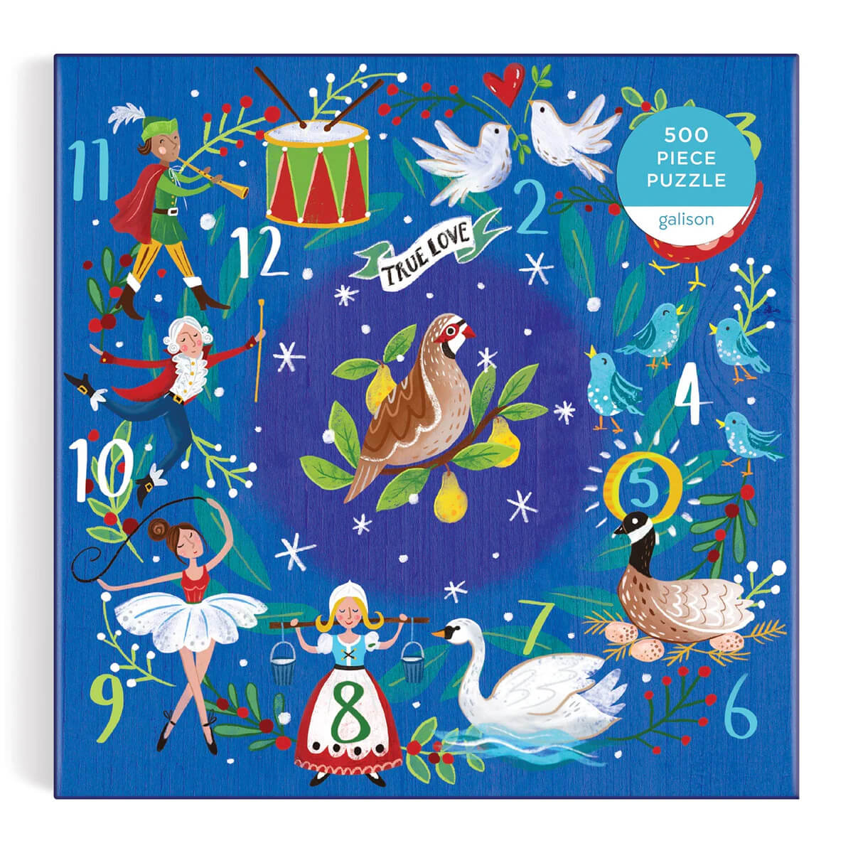 12 Days Wreath 500 Piece Puzzle by Galison