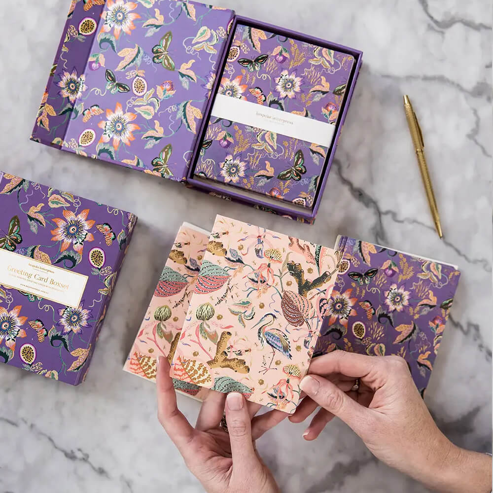 wondergarden lilac greeting card box set