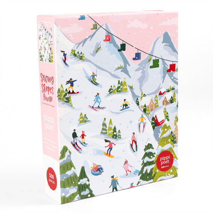 Snowy Slopes 500 Piece Winter Puzzle by Pippi Post