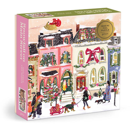 Nysha Lilly's Snowfall on Main Street 1000 Piece Foil Puzzle
