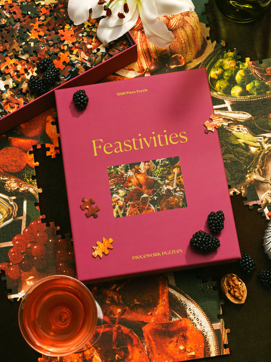 Feastivities 1000 Piece Thanksgiving + Christmas Puzzle by Piecework