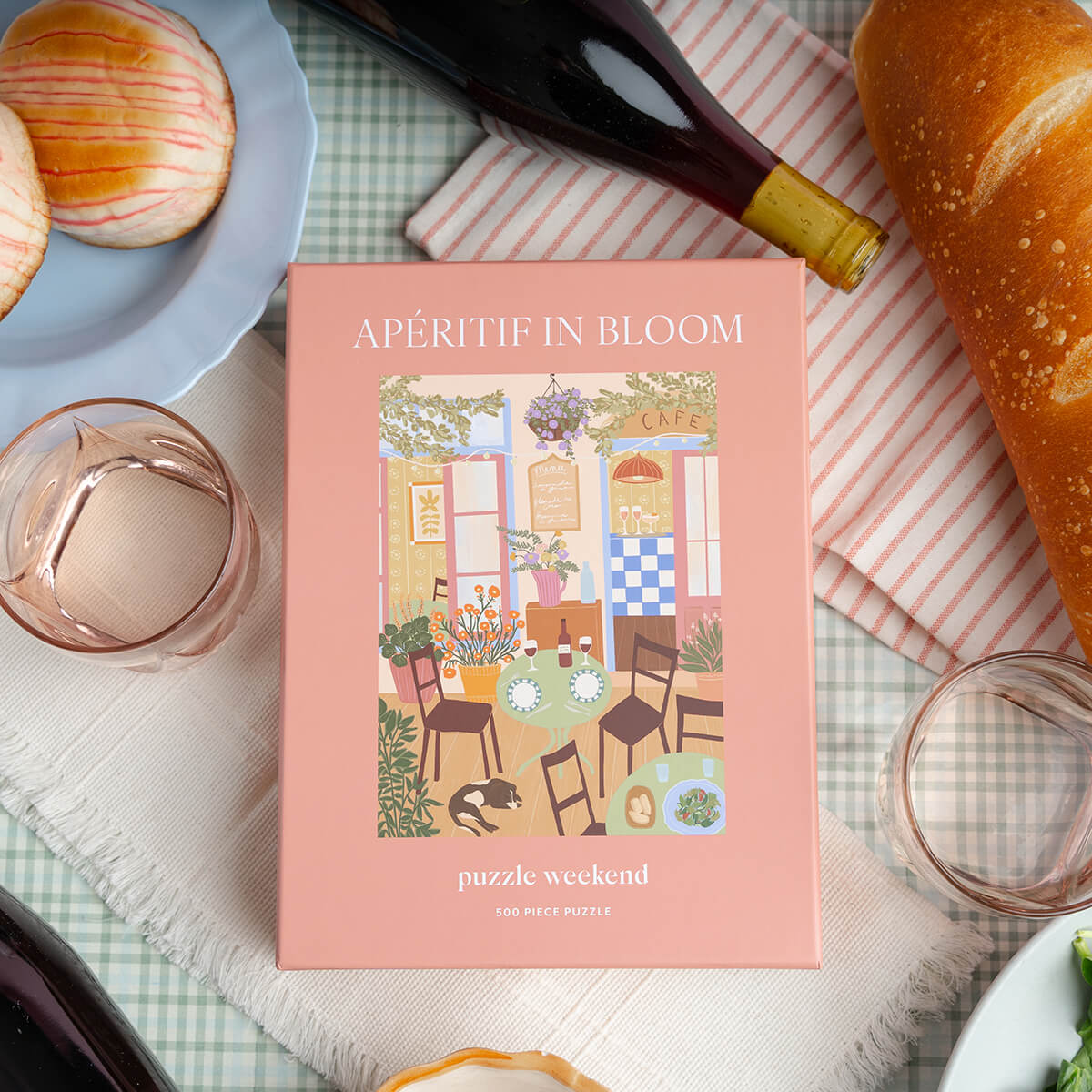 aperitif in bloom puzzle by elsa eleni for puzzle weekend - sunshine terrace artwork