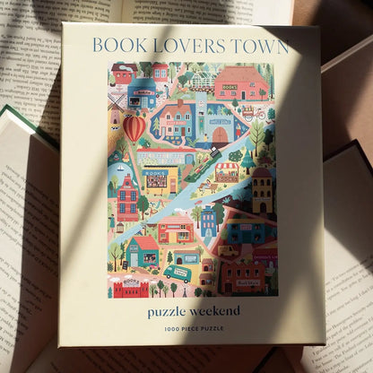 Book Lover's Town Puzzle by Anja Riebensam - Gift for Book Lovers - Puzzle Weekend