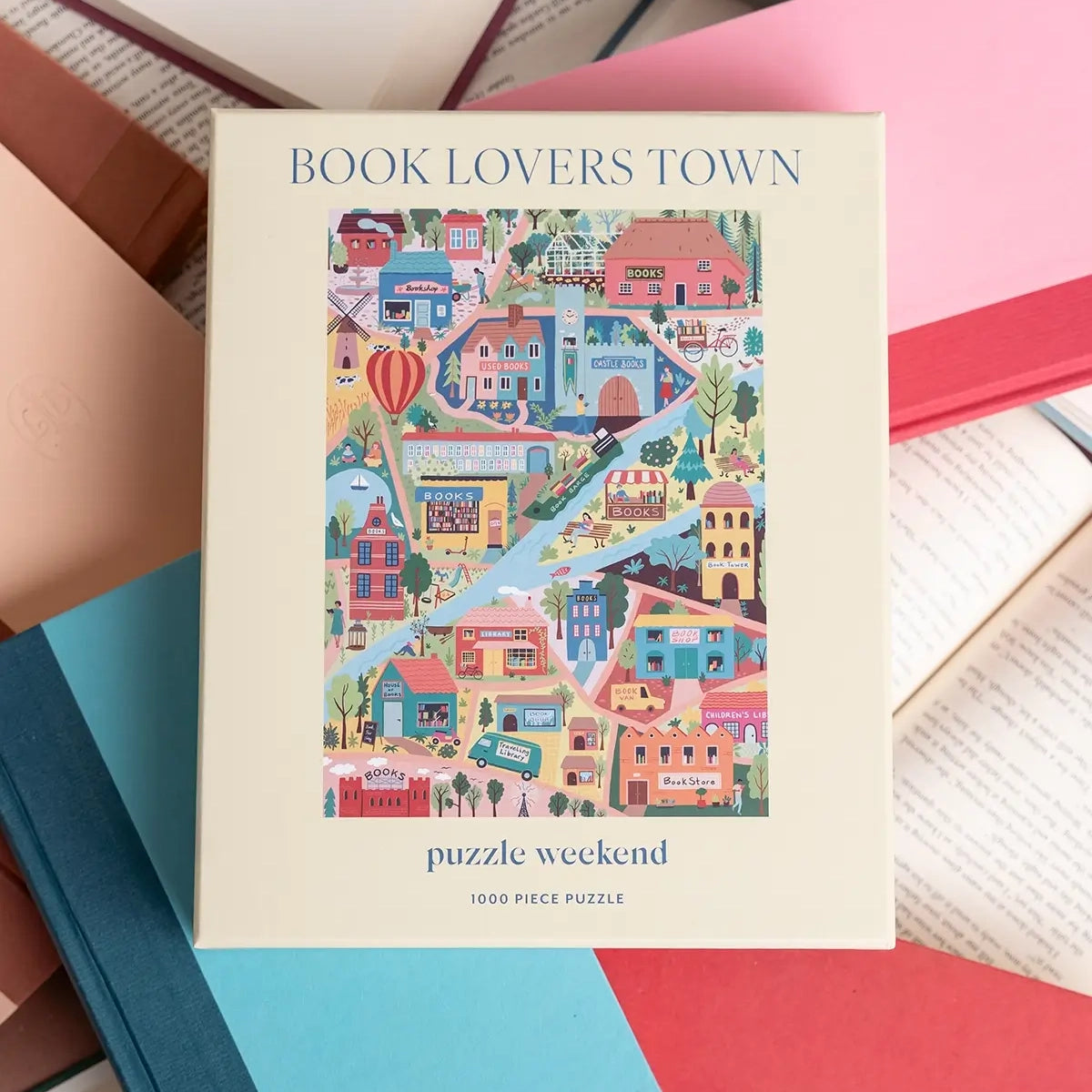 Book Lover's Town Puzzle by Anja Riebensam - Gift for Book Lovers - Puzzle Weekend