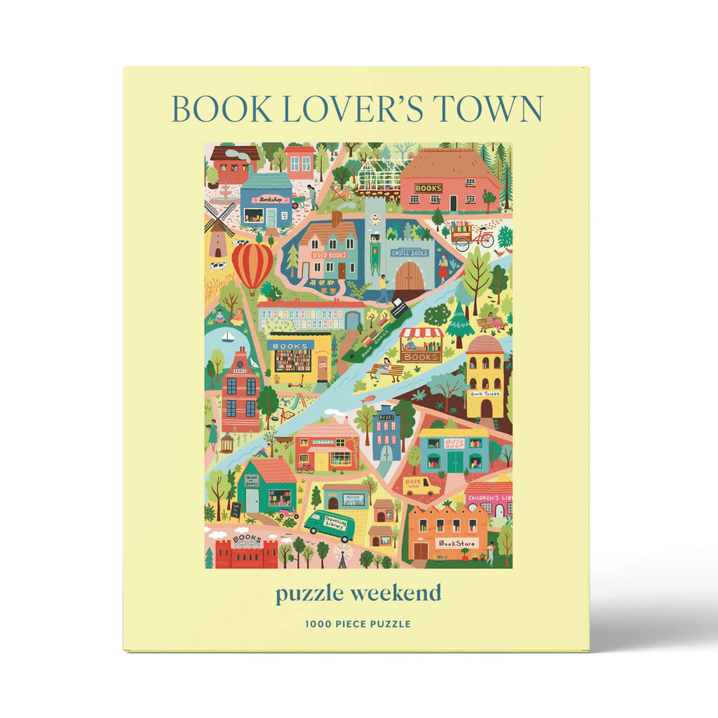 Book Lover's Town Puzzle by Anja Riebensam - Gift for Book Lovers - Puzzle Weekend