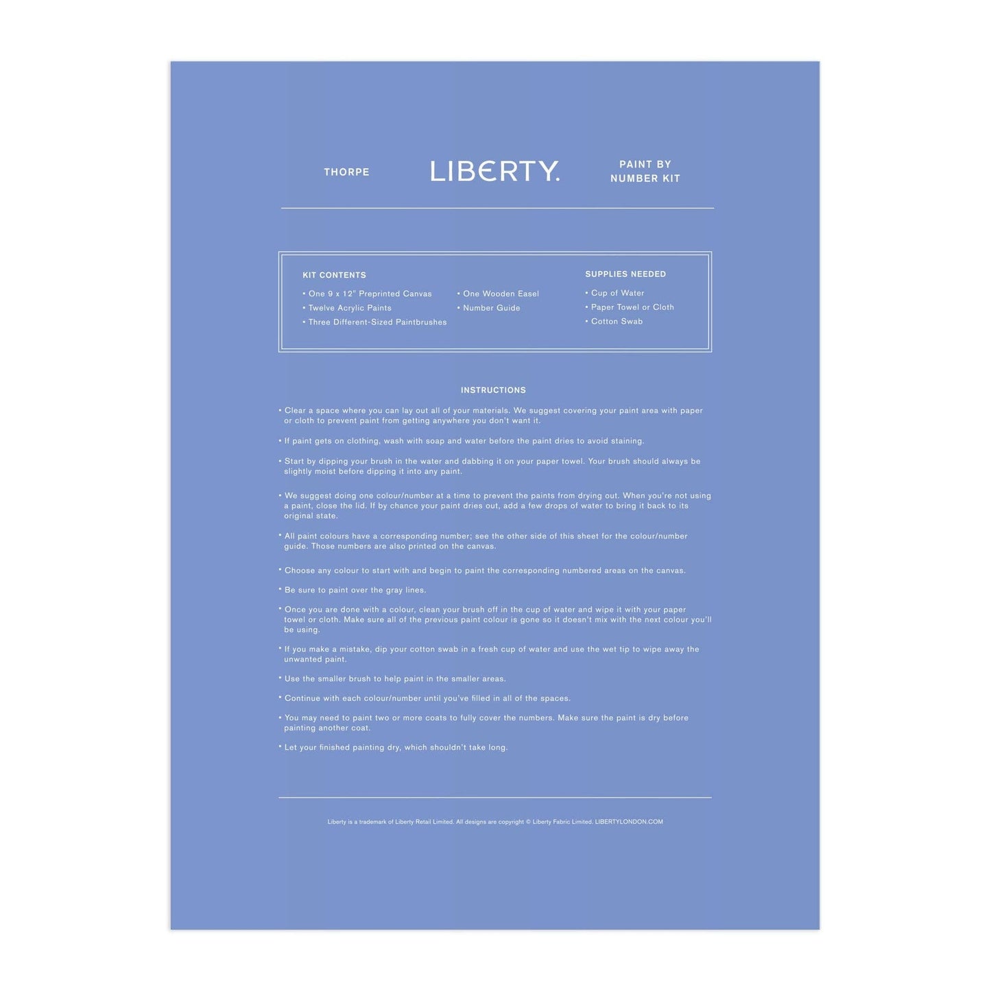 Liberty Thorpe Paint by Number Kit