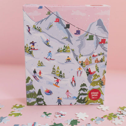 Snowy Slopes 500 Piece Winter Puzzle by Pippi Post