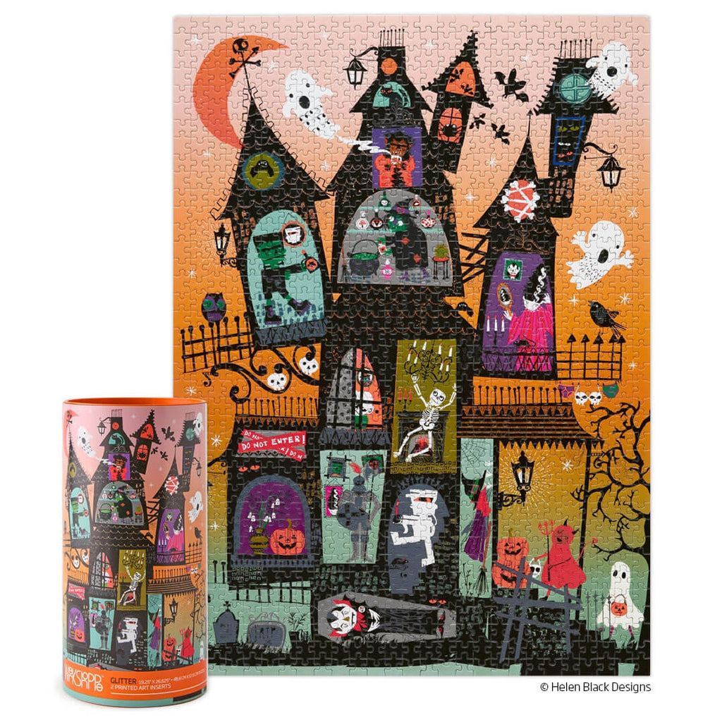 haunted house halloween puzzle by werkshoppe