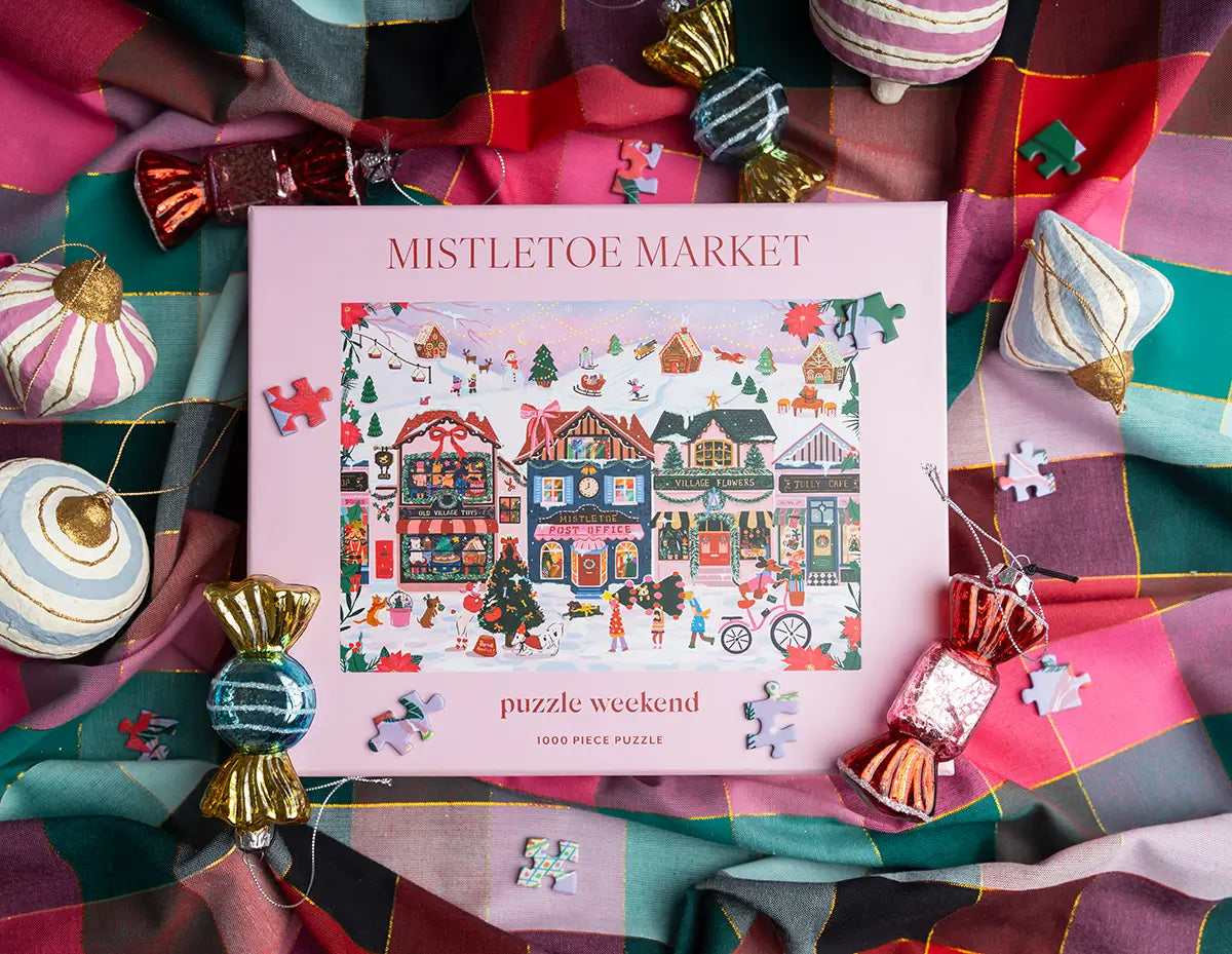 mistletoe market christmas puzzle for adults
