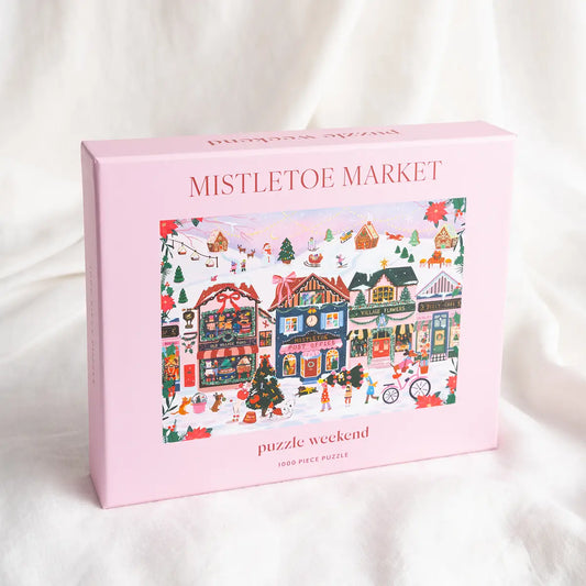 mistletoe market pink christmas puzzle