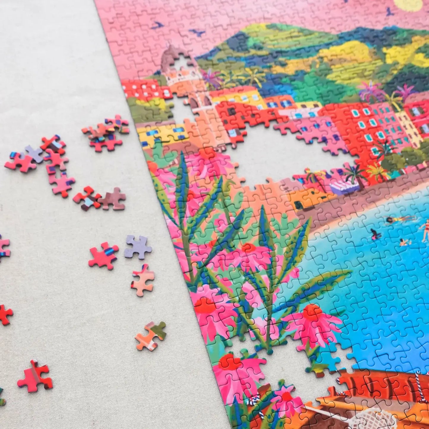 Peachy Puzzles Sunset in Vernazza 1000 Piece Puzzle