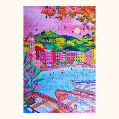 Peachy Puzzles Sunset in Vernazza 1000 Piece Puzzle