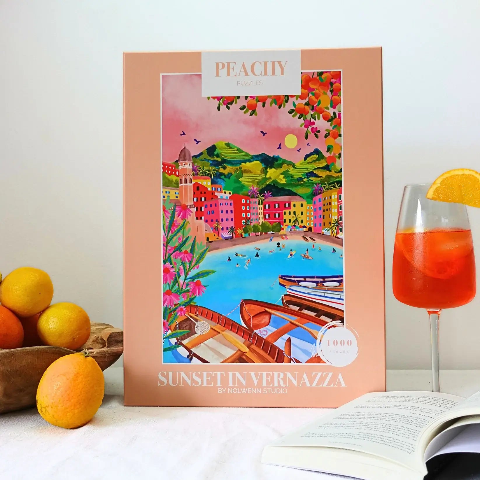 Peachy Puzzles Sunset in Vernazza 1000 Piece Puzzle