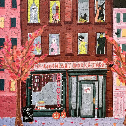 spooky street random cut halloween puzzle by nysha lilly