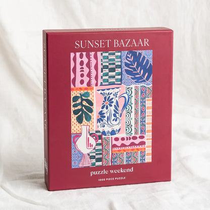 sunset bazaar 1000 piece puzzle by charlie taylor design • puzzle weekend