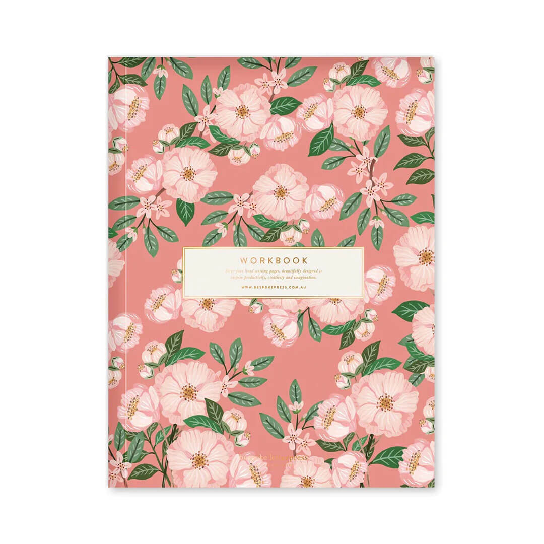 camellias workbook - bespoke letterpress