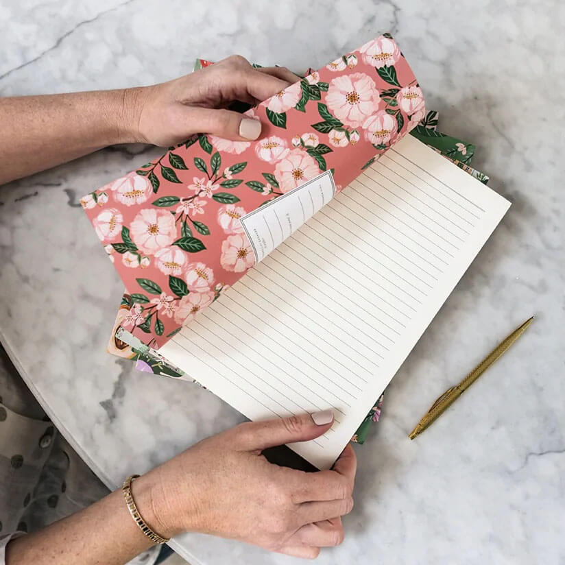 camellias workbook - bespoke letterpress