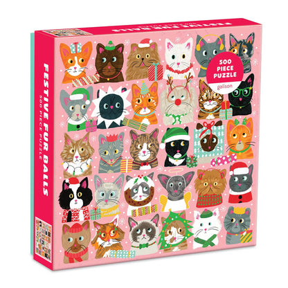festive furballs christmas cat puzzle