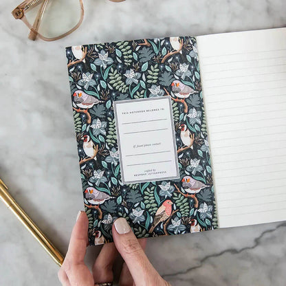 finches pocket notebook - bespoke letterpress