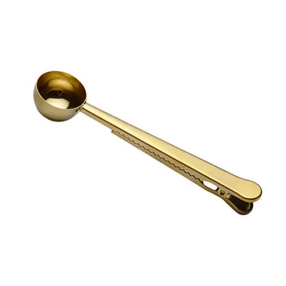 gold coffee scoop bag clip