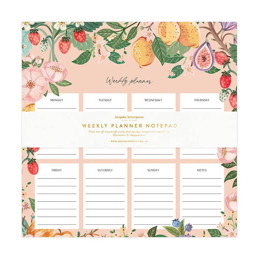 magnetic weekly notepad fruits