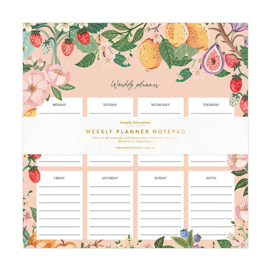 magnetic weekly notepad fruits