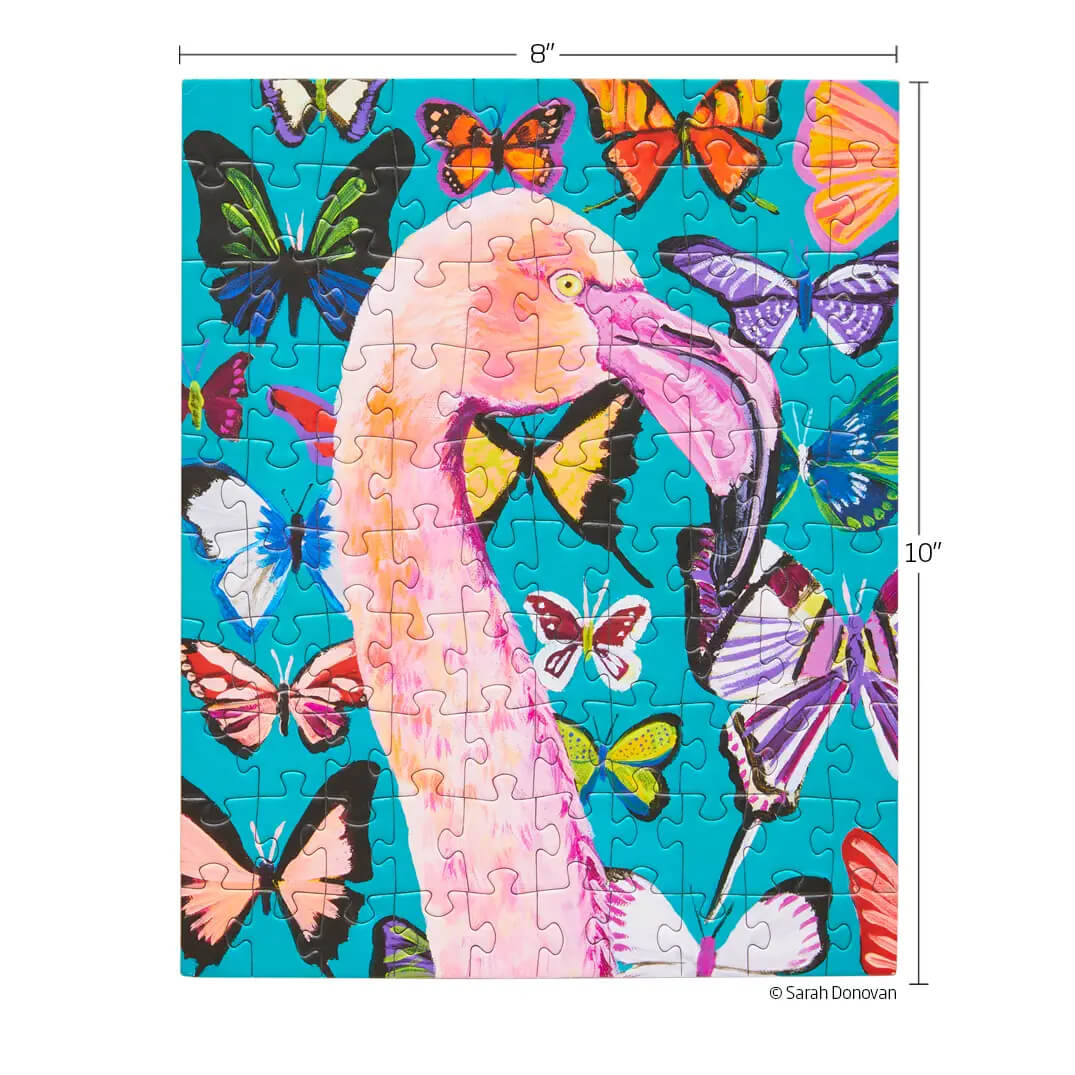 werkshoppe puzzle snax - lady flamingo mini puzzle