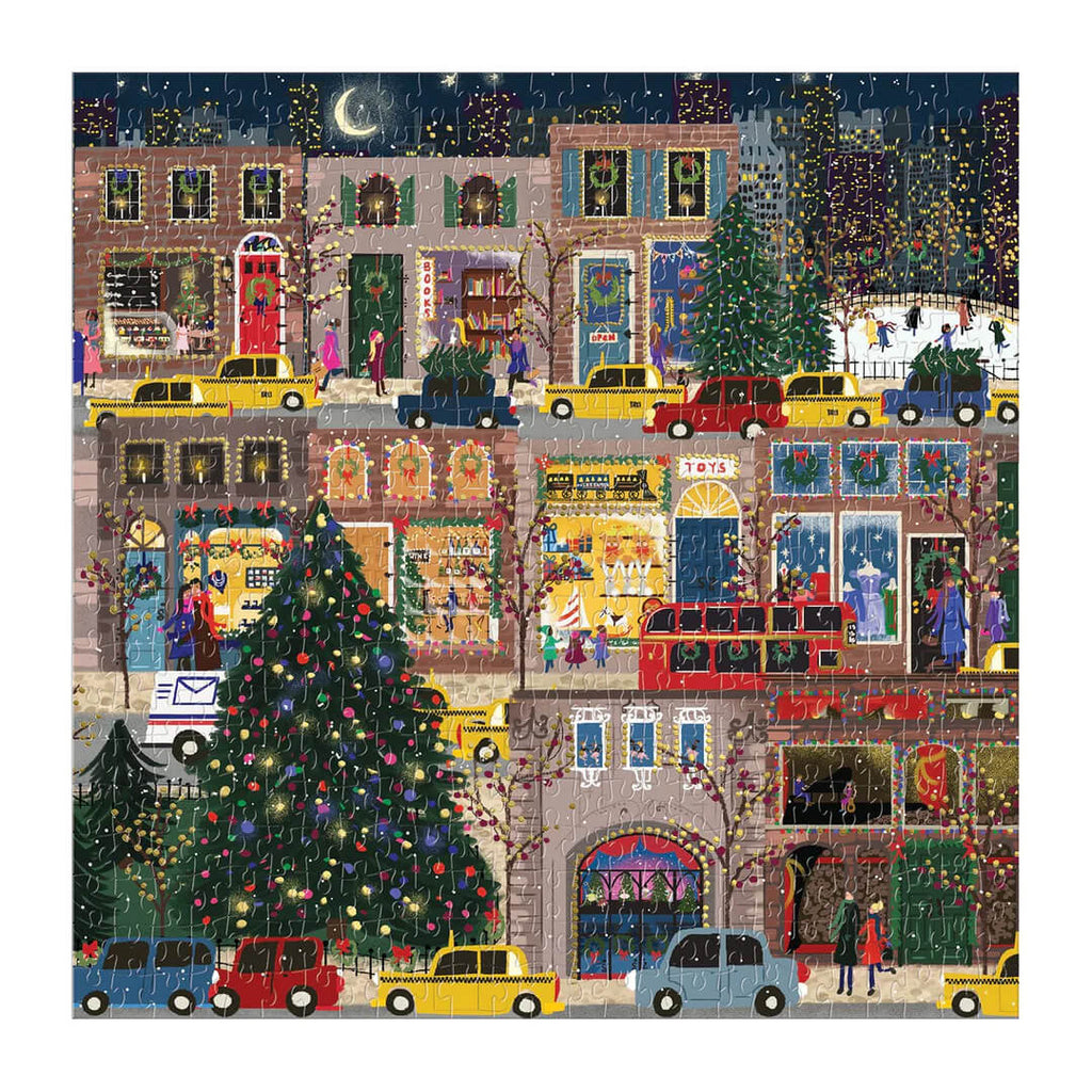 winter lights gold foil puzzle