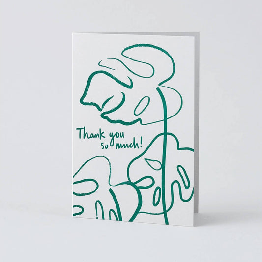 wrap thank you monstera card