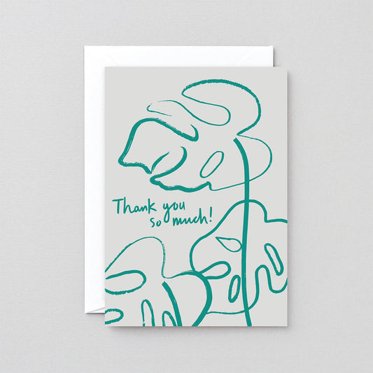 wrap thank you monstera card